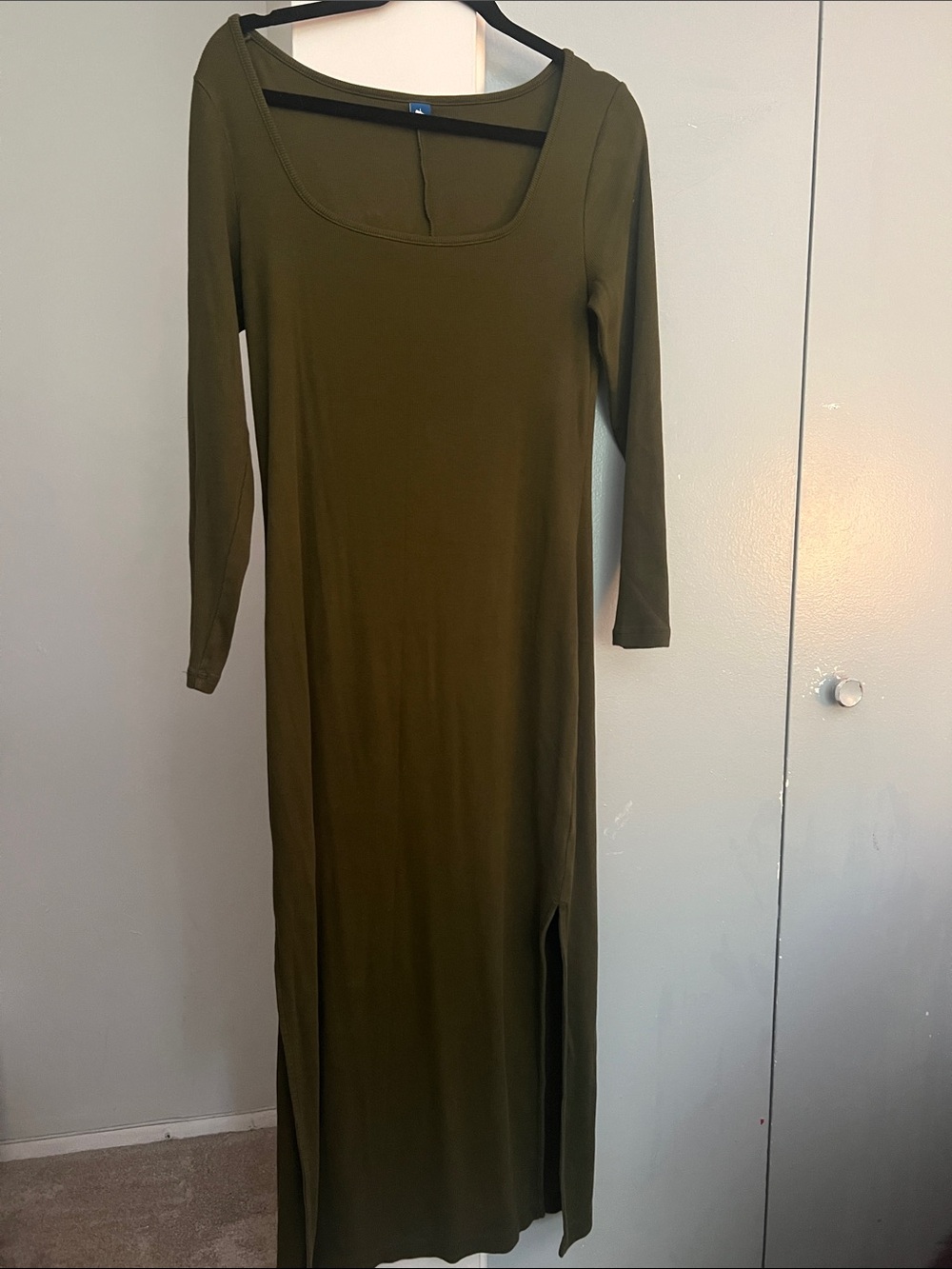 Old Navy Olive Green Long-Sleeve Maxi Dress